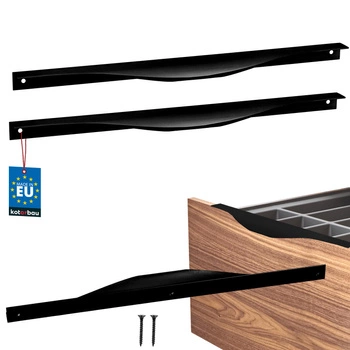 Úchyt nábytkový hliníkový čierny mat 416/436 mm sada 2 ks.