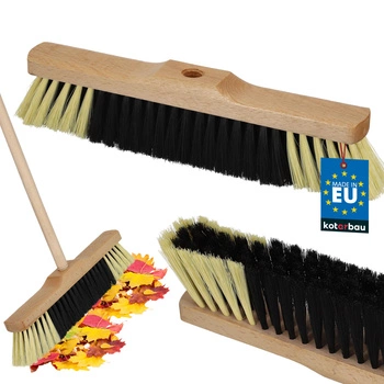 Drevená metla na lístie, podlahy, dlažbu nylon 35 cm
