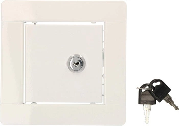 Oceľové kontrolné dvierka s bielymi kľúčmi 10x10 cm