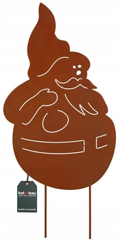 Figúrka Mikuláš, záhradná dekorácia kov, rez - Hnedá farba