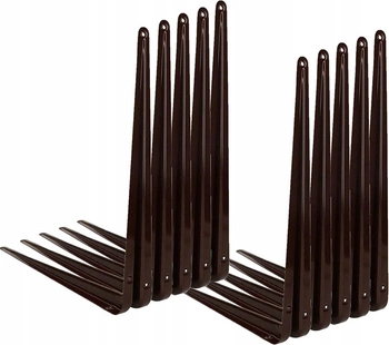 Rohový držiak na policu, podpera 35x30 cm, 10 ks - Hnedá farba