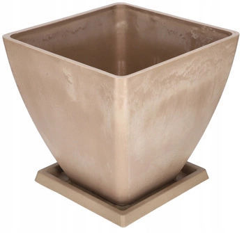 Kompozitný kvetináč s podstavcom 28 cm béžový