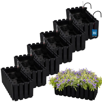 Kvetináč balkónový antracit 400 MM Sada 6 ks..