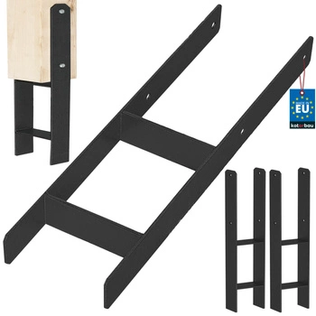 Základňa stĺpika h na zamurovanie pozinkovaná čierna 160 mm sada 2 ks.