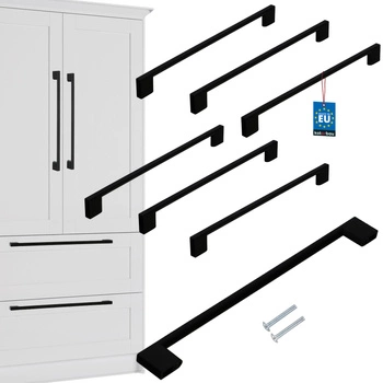 Nábytková úchytka klasická moderná čierna matná 256 mm sada 6 ks.