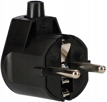 Uholník konektor, rozoberateľný, uzemnenie, zástrčka 16A - Farba čierna