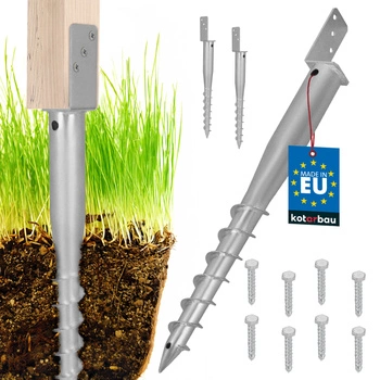 Základňa stĺpa kotva l skrutkovateľná do zeme oceľ Lx735 mm sada 2 ks.