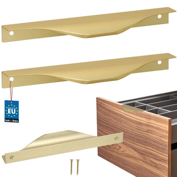 Hranatá nábytková úchytka moderná hliníková zlatý matný 160 mm sada 2 ks.