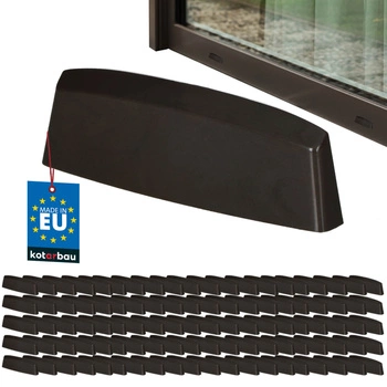 Zátka odvodnenia pre okná PVC hnedá 45 mm sada 100 ks.