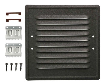 Ventilačná mriežka kovová pre krb 16,5x16,5 s háčikmi - Farba tmavo šedá