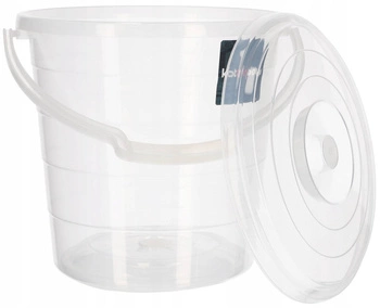 Priehľadné vedro s odmerkou a vekom 15 l