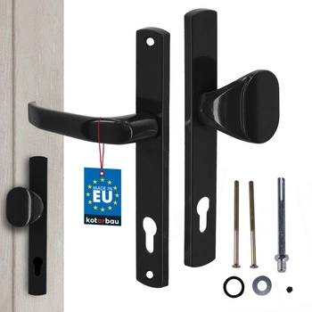 Kľučka s vložkou pre bránu bráničku dvere hliníková čierna 92 mm