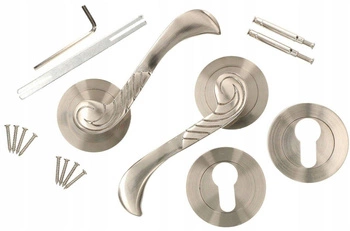 Kľučka dverí pre vložku okrúhla tyč saténová 110 mm