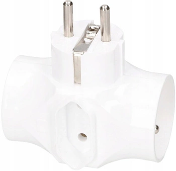 Sieťový rozbočovač 3 zásuvky zlodějka T-connector - Farba biela