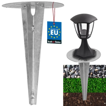 Základňa pre záhradné svietidlá zapustená do zeme kotva 190 mm