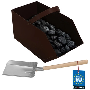 Sada kovový nosič popola uhlie drevo s lopatou pre krbový sporák