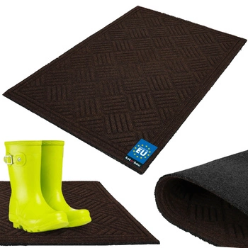 Rohožka na topánky protišmykový koberec hnedá 60x90 cm