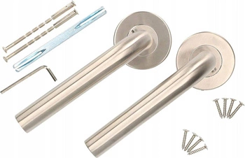 Sada univerzálnych dverových kľučiek s rozetou s vložkou 130 mm farba inox