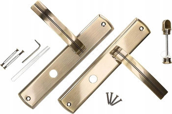 Dverová kľučka patina 90mm dlhý štít blokáda WC - Farba patina