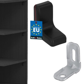 Nábytková uhlová konzola s uzáverom čierny