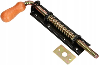 Zámok 250 mm závorový pre bránu dvere pružina - Farba čierna