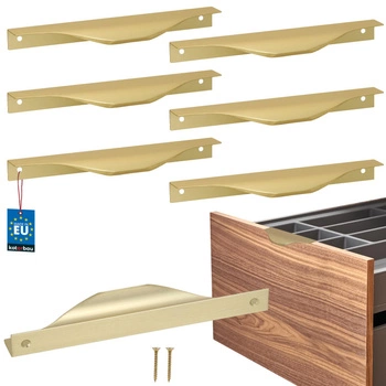 Hranatá nábytková úchytka moderná hliníková zlatý matný 160 mm sada 6 ks.