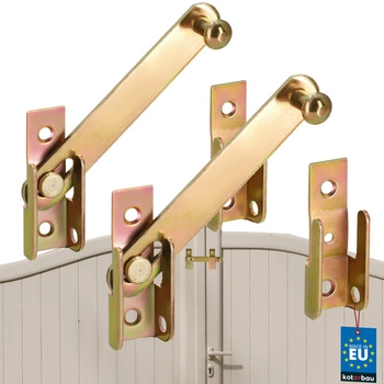 Záver zámok okenice altány brány oceľ zlatá 120 mm sada 2 ks.