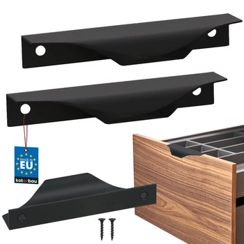 Hranatá nábytková úchytka moderná hliníková matná čierna 96 mm sada 2 ks.