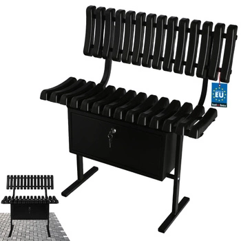 Hřbitovná lavica s operadlom čierna 75 cm