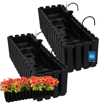 Kvetináč balkónový antracit 600 MM Sada 2 ks..