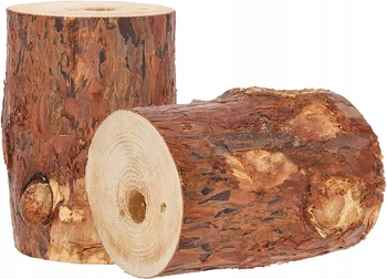 Záhradná sviečka na baterky eko drevený peň 2h - sada 2 ks.