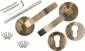 Sada dverových kľučiek s rozetou 110 mm s patinovou cylindrickou vložkou