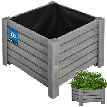 Drevený záhradný box na kvetináče antracitový 38x38 cm