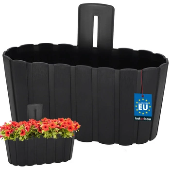 Závesný kvetináč na stenu rustikálny antracit 280 mm