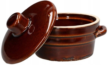 Kameninový hrniec s pokrievkou hnedý 0,3 l