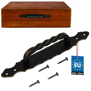 Kovaná kľučka na dvere antaba čierna zlatá 290 mm