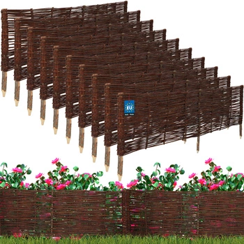 Prútený záhradný plot riadený palisáda lemovanie 120x40 cm sada 10 ks.