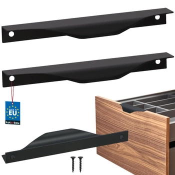 Hranatá nábytková úchytka moderná hliníková matná čierna 160 mm sada 2 ks.