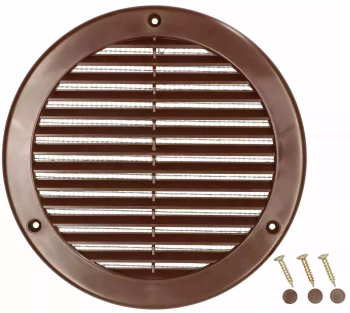 Ventilačná mriežka okrúhla fi 150 mm s mriežkou - Farba hnedá