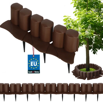 Okraj trávnika obrubník s nárazníkom plastový zatĺkací hnedý 3 m