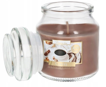Malá vonná sviečka v skle s viečkom 28 h - káva