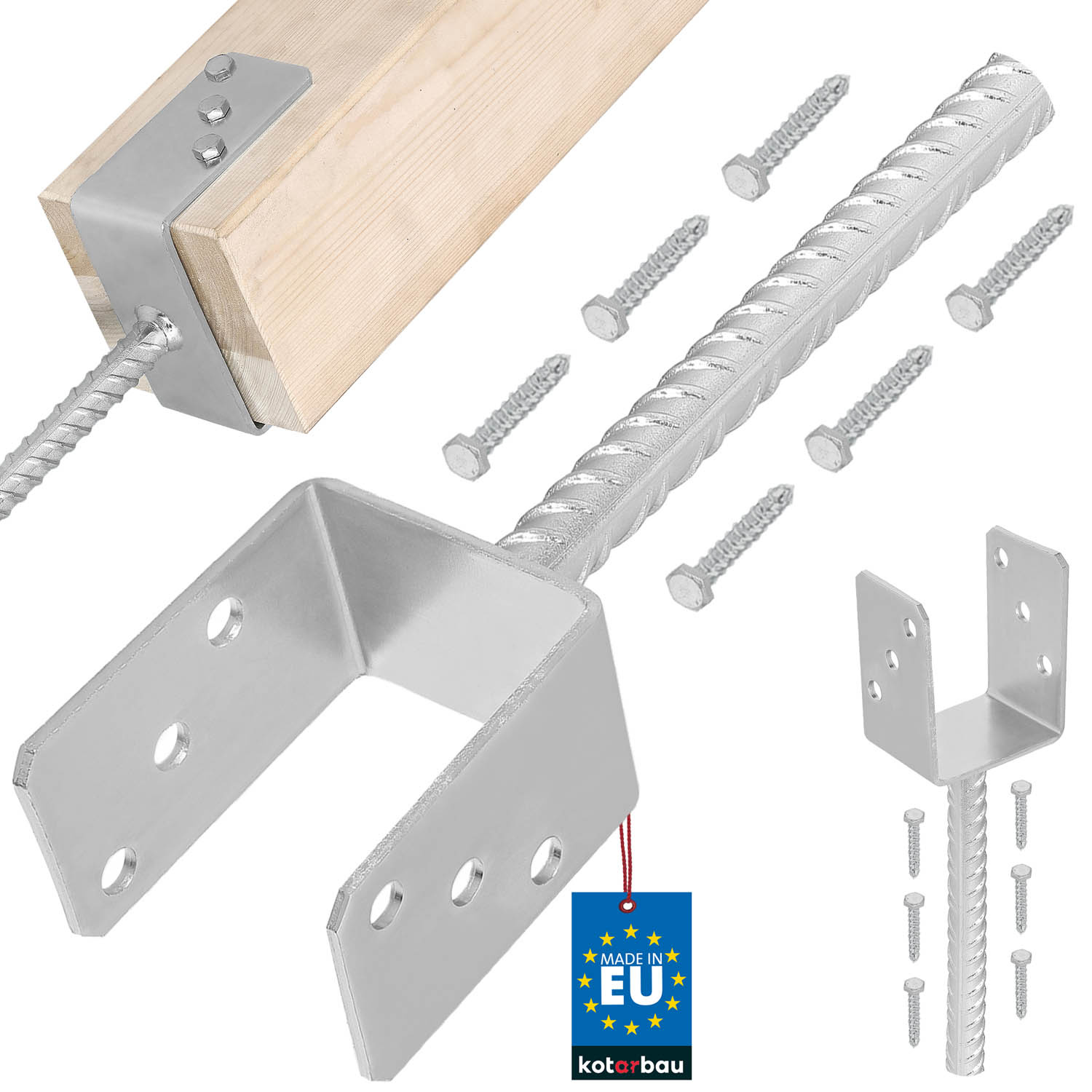 Základňa stĺpa s u-tyčou na osadenie 80 mm