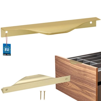 Hranatá nábytková úchytka moderná hliníková zlatý matný 160 mm