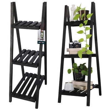 Drevený záhradný záhon pre rastliny terasa čierna