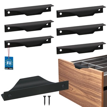 Hranatá nábytková úchytka moderná hliníková matná čierna 96 mm sada 6 ks.