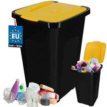 Odpadkový kôš s vekom žltý 50 l