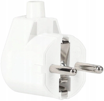 Uholník konektor, rozoberateľný, uzemnenie, zástrčka 16A - Farba biela