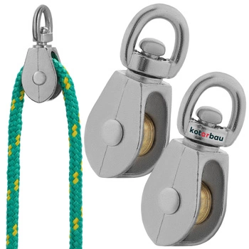 Jednoduchá poniklovaná káblová kladka 1/2" fi 5 mm sada 2 ks.