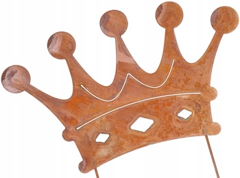Figúrka záhradný ornament koruna hrdza kov