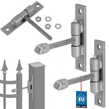 Záves brány s maznicami skrutkovací strieborný fi 12 mm sada 2 ks.